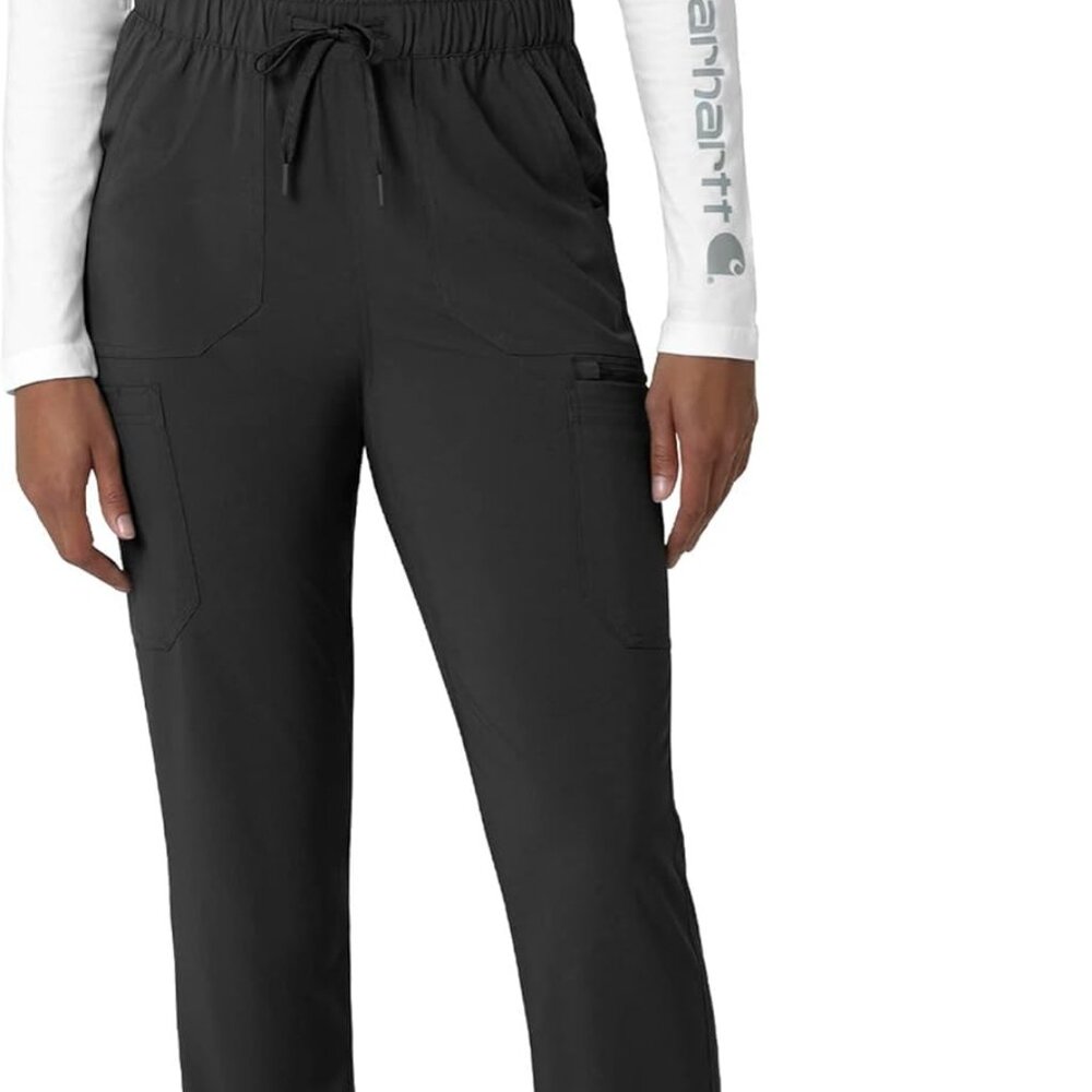 Carhartt Women's Black Force Cross Flex Pull On Straight Scrub Pants Size M